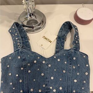 Show Me Your MuMu Blue Denim Crop Top